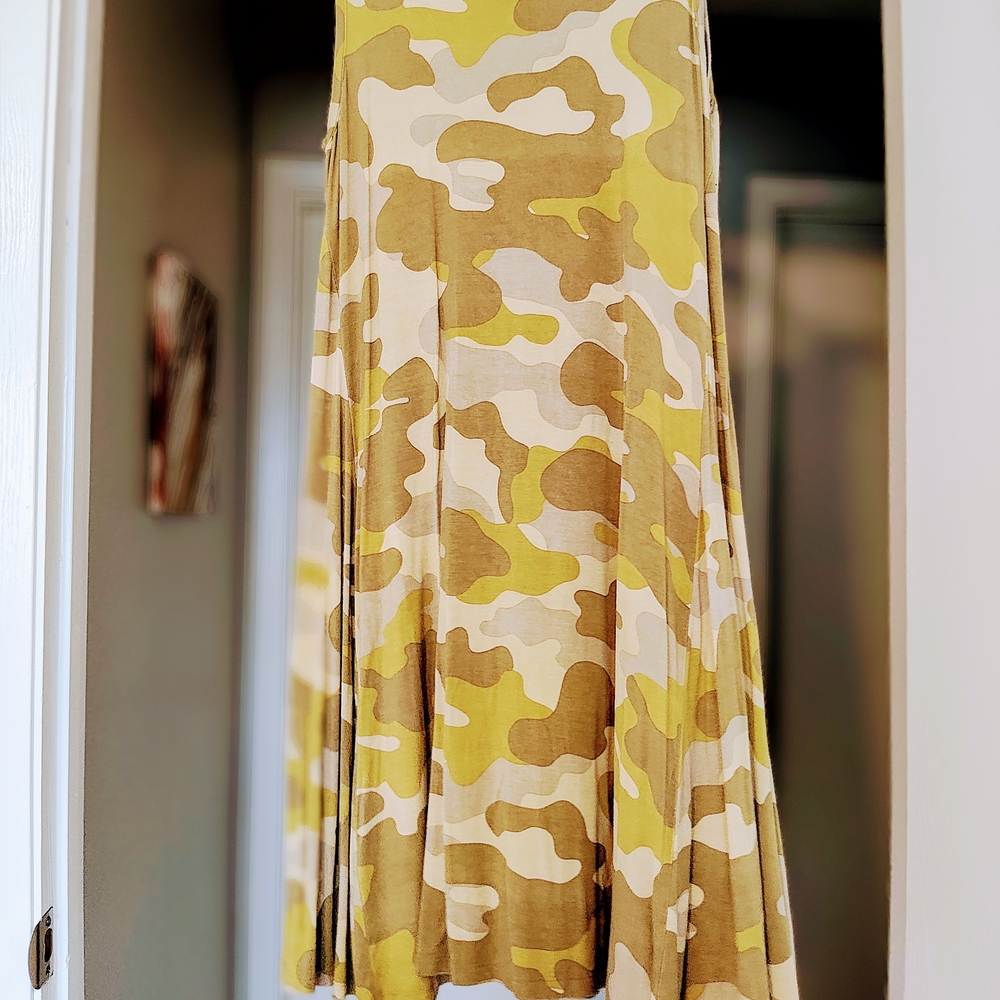 Style & Co. Yellow Tan Maxi A-Line Skirt
